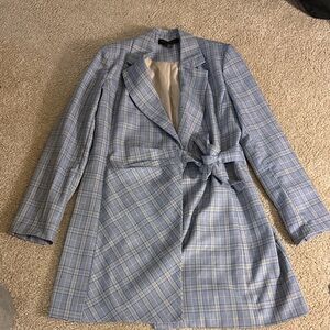 Current Air Light Blue Plaid Blazer